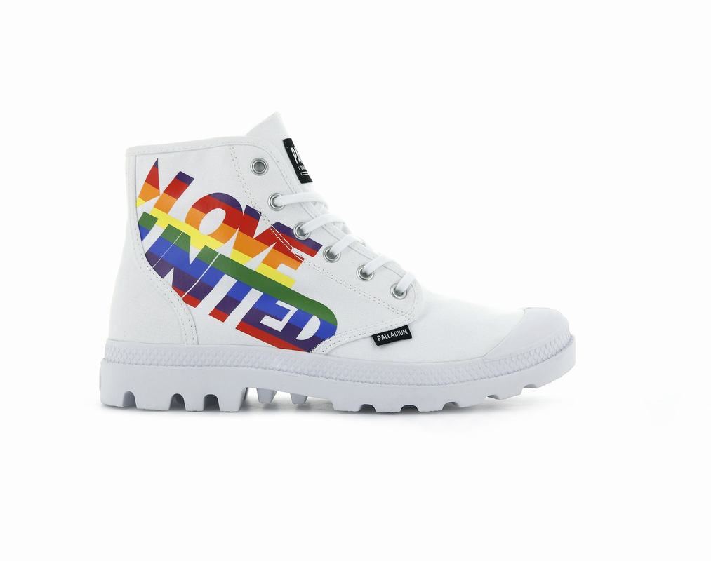 Palladium Pampa Hi Pride Muške Čizme Bijele ||OG6374029||